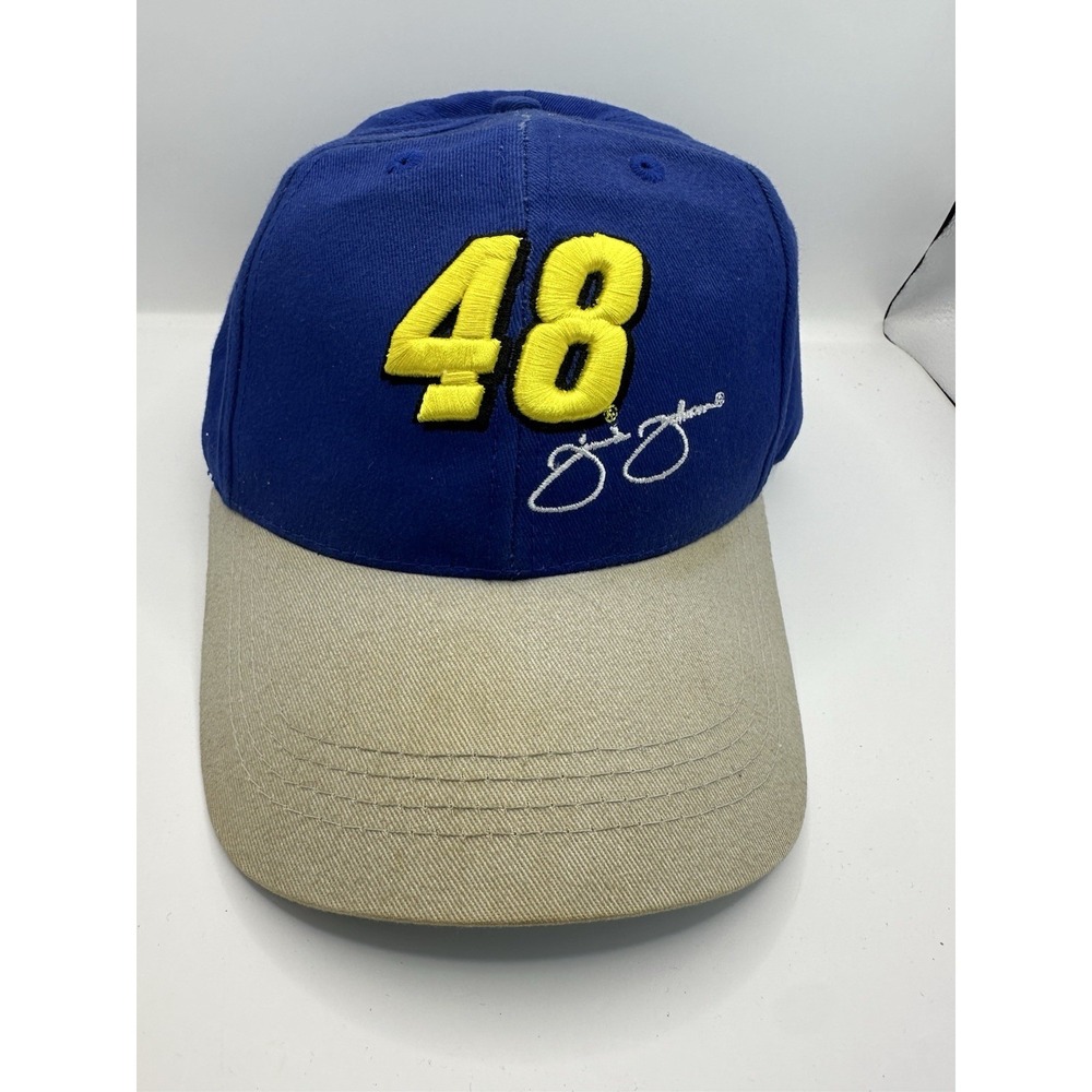 Kelloggs Racing 48 Jimmie Johnson Hat Cap Strap Back Blue Gray NASCAR Logo Mens